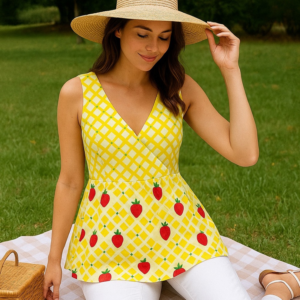 VINTAGE | 1960’s Yellow Strawberry Tunic